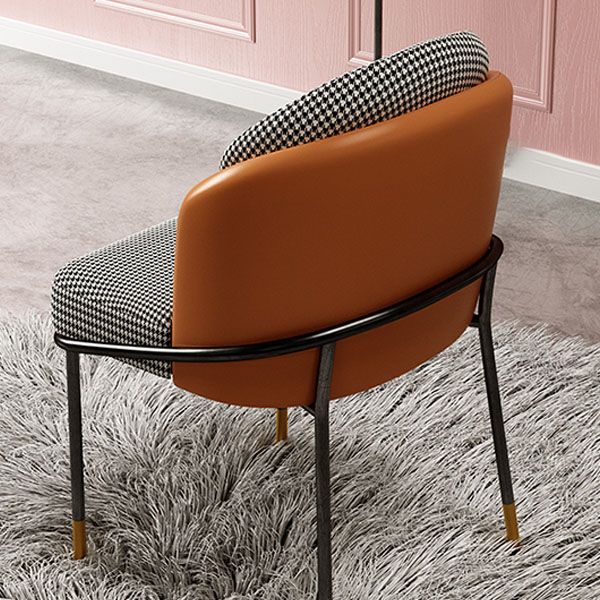 Sedia da pranzo glam in metallo a braccioless sedie imbottite per uso del ristorante