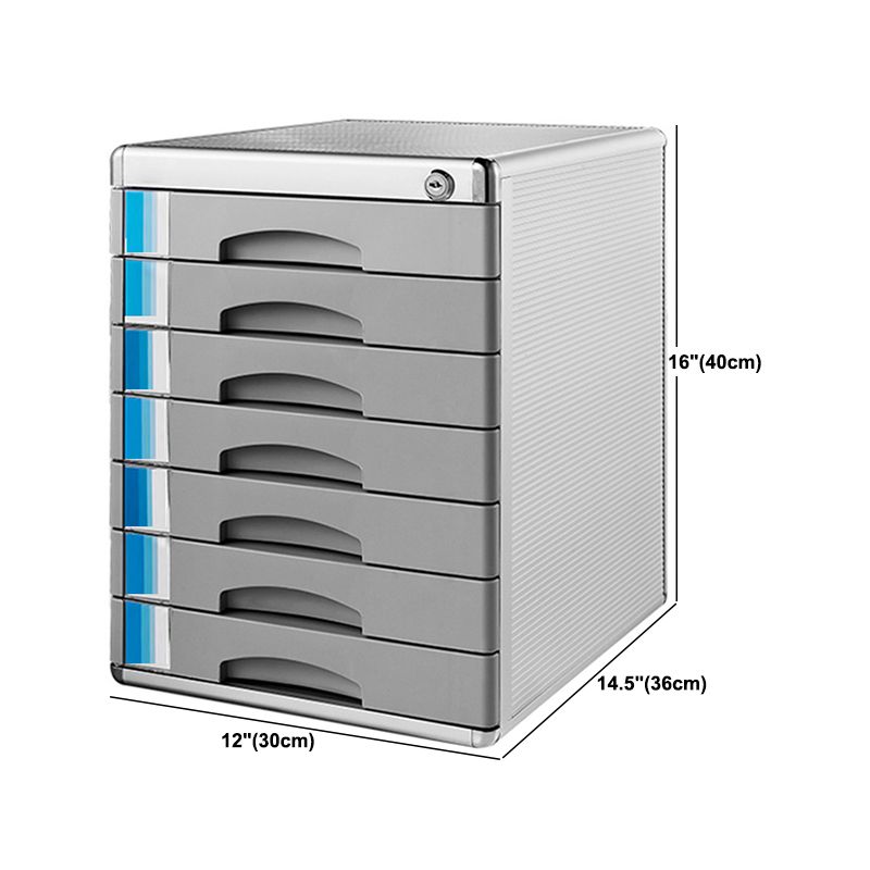 Mobile moderno mobile laterale di cassetti argento per la casa o l'ufficio