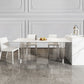 Modern Sintered Stone Top Dining Table Rectangle Table with Plastic Base