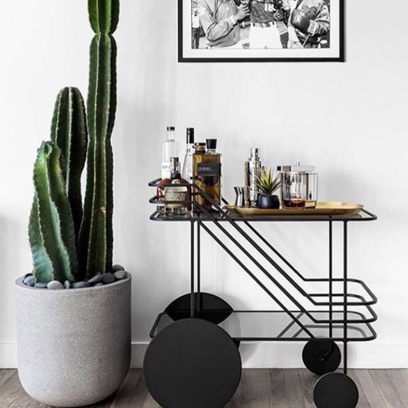 Table de préparation à verre rectangulaire moderne table de préparation à la maison avec roues