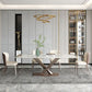 Metal Contemporary Rectangular Dining Table Sintered Stone Table with Pedestal Clearhalo ' dining_table' 'Dining Tables & Seating' 'Dining Tables' 'furn' 'furn_dining_table' 'Furniture' 'furniture_dining_table' 'Kitchen & Dining Furniture' 'kitchen&dining_furn' 'kitchen' 'kitchen_dining_table' 1200x1200_d64a7ce1-8c1e-49c5-a774-edc9ebbae96c