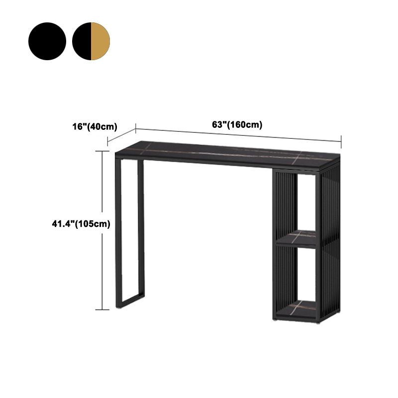 Glamour 1/3 pièces table de bar de bar à table de pierre rectangle avec tabourets hauts pour balcon