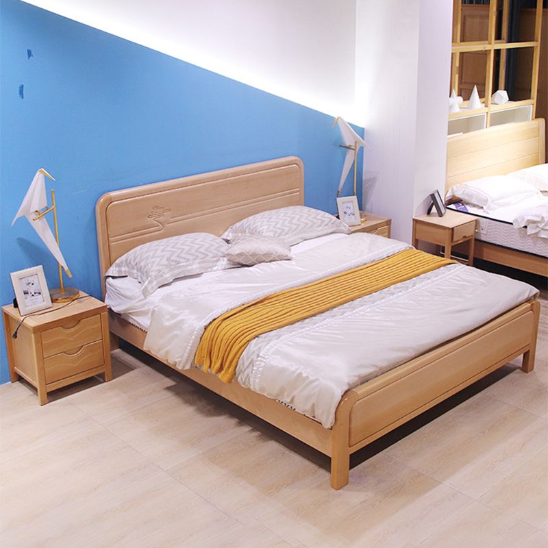 Letto standard naturale rettangolare letto moderno di faggio moderno di mid-secolo