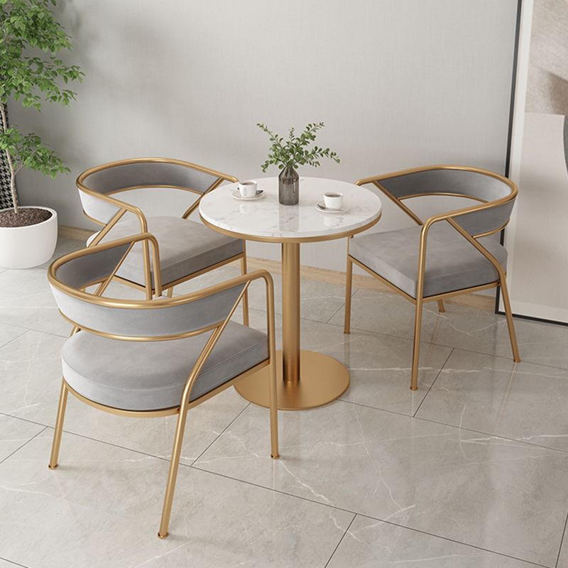 Glam Style Dining Arm Chair Upholstered Open Back Dining Chair Clearhalo 'Dining Chairs' 'Dining Tables & Seating' 'dining_chair' 'furn' 'furn_dining_chair' 'Furniture' 'furniture_dining_chair' 'Kitchen & Dining Furniture' 1200x1200_d64d412f-25d7-4abd-bdd1-4391e4937f19