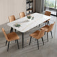 Modern Style Dining Table Rectangle Sintered Stone Dining Table with Black Frame Clearhalo ' dining_table' 'Dining Tables & Seating' 'Dining Tables' 'furn' 'furn_dining_table' 'Furniture' 'furniture_dining_table' 'Kitchen & Dining Furniture' 'kitchen&dining_furn' 'kitchen' 'kitchen_dining_table' 1200x1200_d64e751a-0d42-4b68-9364-6cd70a1dc758