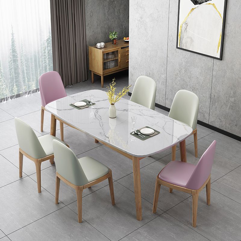 Scandinavian Home Side Chair Solid Back Wood Upholstered Dining Room Chair Clearhalo ' kitchen&dining_furn' 'Dining Chairs' 'Dining Tables & Seating' 'dining_chair' 'furn' 'furn_dining_chair' 'Furniture' 'furniture_dining_chair' 'Kitchen & Dining Furniture' 'kitchen' 1200x1200_d64ed848-d7ac-4037-8e6c-1460bbaff165