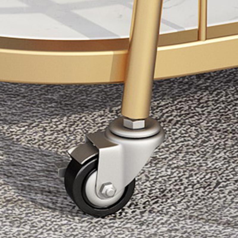 32.28"H Modern Rolling Prep Table Oval Metal Prep Table for Home Use