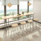 Rectangular Solid Wood Bar Table Set 1/5/6 Pieces Counter Table with Backless Stools Clearhalo 'Bar Furniture' 'furn' 'furn_home_bar_bar_sets' 'Furniture' 'Home Bars & Bar Sets' 'home_bar_bar_sets' 'Kitchen & Dining Furniture' 1200x1200_d64fcd8e-5d95-493c-a68e-16e2ee4f9728