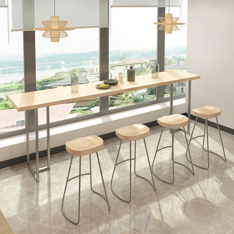 Rectangular Solid Wood Bar Table Set 1/5/6 Pieces Counter Table with Backless Stools Clearhalo 'Bar Furniture' 'furn' 'furn_home_bar_bar_sets' 'Furniture' 'Home Bars & Bar Sets' 'home_bar_bar_sets' 'Kitchen & Dining Furniture' 1200x1200_d64fcd8e-5d95-493c-a68e-16e2ee4f9728