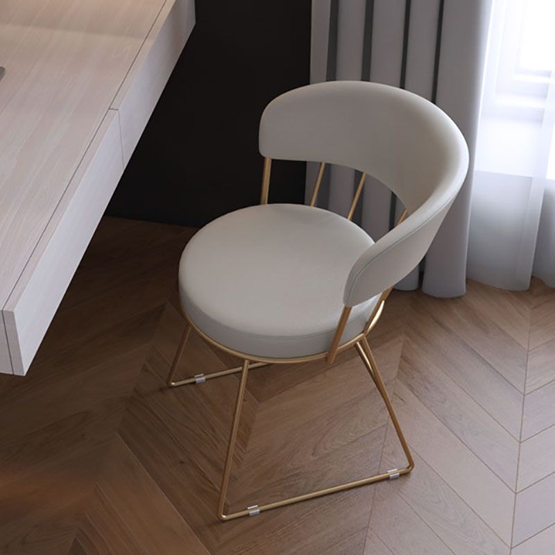 Scandinavian Style Open Back Chairs Armless Metal Dining Chairs