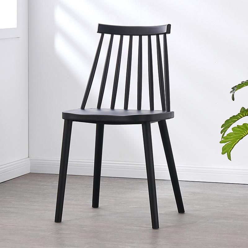 Contemporary Plastic Dining Chair Slat Back Side Chair in Matte Finish for Home Clearhalo 'Dining Chairs' 'Dining Tables & Seating' 'dining_chair' 'furn' 'furn_dining_chair' 'Furniture' 'Kitchen & Dining Furniture' 1200x1200_d65178ba-3e02-48c1-a61b-466e3ca1c62a