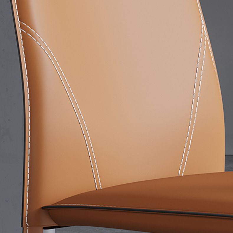 Minimalist Style Armless Solid Back Dining Side Chairs Leather Dining Side Chair Clearhalo 'Dining Chairs' 'Dining Tables & Seating' 'dining_chair' 'furn' 'furn_dining_chair' 'Furniture' 'furniture_dining_chair' 'Kitchen & Dining Furniture' 1200x1200_d651f1fa-c415-44e9-9a25-9b4f7dc5b8cb