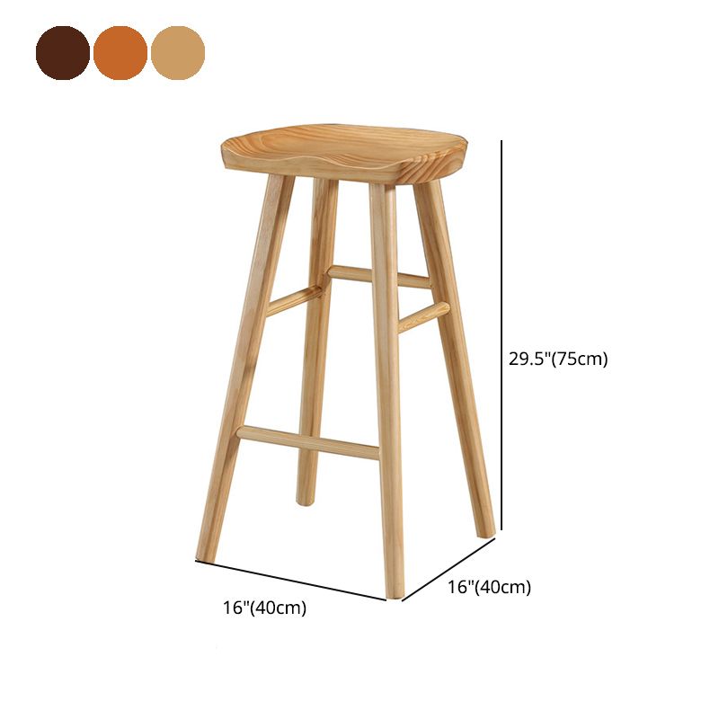 Modern Style Solid Wood Bar Stool with Footrest and Saddle Seat Indoor Bar Stool Clearhalo 'Bar Furniture' 'Bar Stools' 'bar_stools' 'furn' 'furn_bar_stools' 'furniture_bar_stools' 'Kitchen & Dining Furniture' 'kitchen&dining_furn' 'kitchen' 'kitchen_furn' Furniture' 1200x1200_d6522141-ff4b-4e6c-bc12-32880e62234e