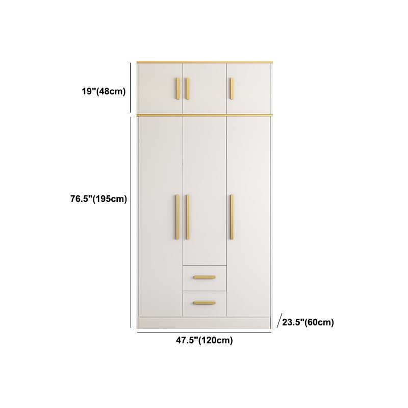 Tie à tissu en bois de garde-robe de style contemporain inclus le placard de garde-robe pour chambre à coucher