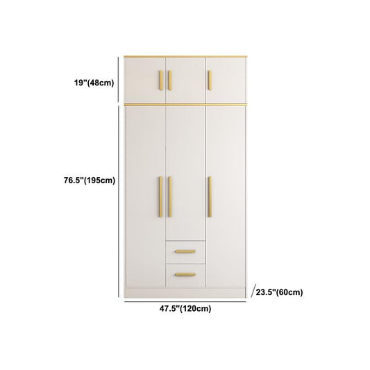 Contemporary Style Wardrobe Wooden Cloth Rod Included Wardrobe Closet for Bedroom