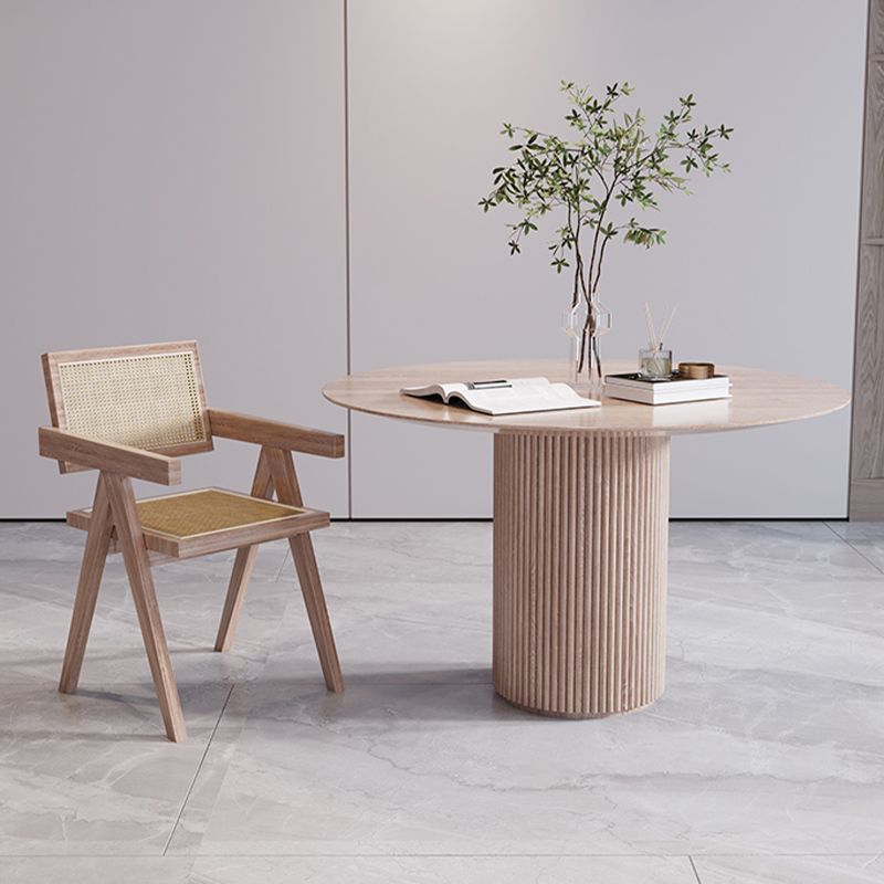 Solid Wood Home Dining Table Modern Round Dining Room Table with Pedestal Base Clearhalo 'Dining Tables & Seating' 'Dining Tables' 'dining_table' 'furn' 'furn_dining_table' 'Furniture' 'Kitchen & Dining Furniture' 1200x1200_d652f9cc-66e6-4d0f-9fd0-92737210b22d