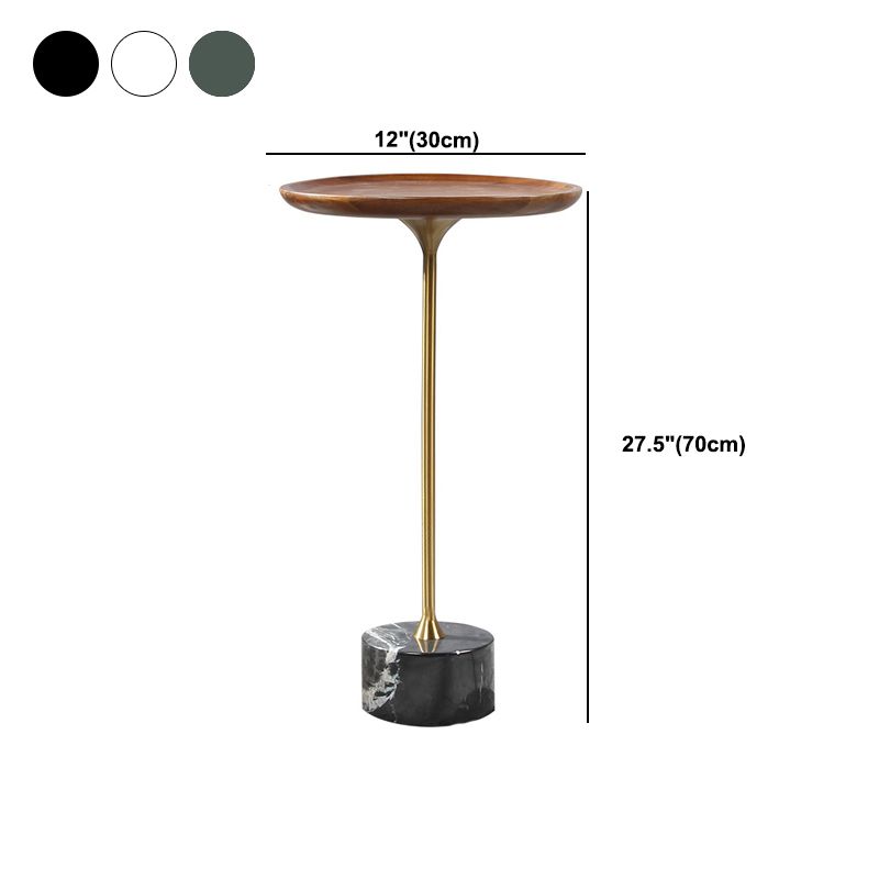 Pedestal Design Cocktail Table Brown Wood Top Marble Pedestal Coffee Table Clearhalo 'Coffee & Accent Tables' 'End & Side Tables' 'end_side_table' 'end_side_tables' 'furn' 'furn_end_side_tables' 'Furniture' 'furniture_end_side_table' 'Living Room Furniture' 1200x1200_d653bb17-f2dc-4944-8eda-06cc8bed329d