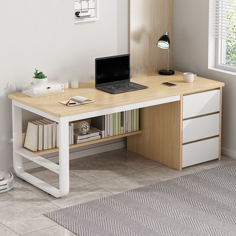 Bureau d'écriture rectangulaire industriel 3 dessins bureau de bureau en bois