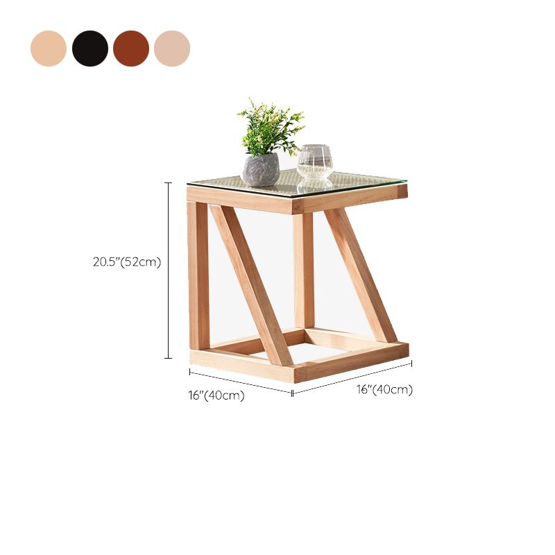 Contemporary Solid Wood Frame Square Living Room Accent Side Table