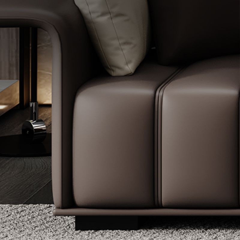 Contemporary Sofa Faux Leather Tufted Off-White Convertible Sofa for Living Room Clearhalo 'furn' 'furn_sofas' 'Furniture' 'Living Room Furniture' 'Sofa' 'sofas' 1200x1200_d656f921-8098-4f40-9569-e88bb645f580