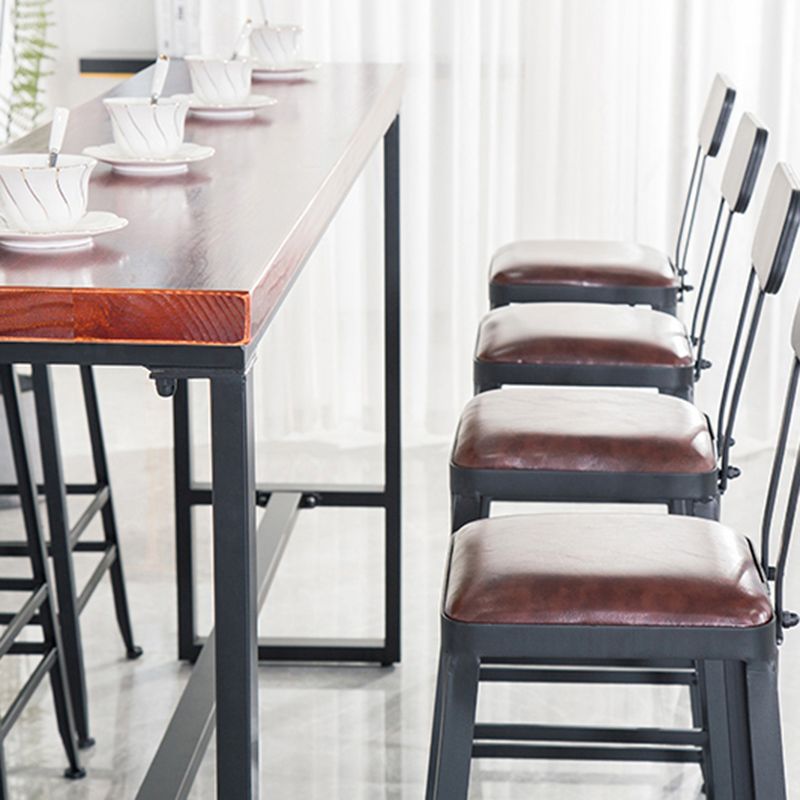 Solid Wood Bar Table Industrial Brown Dining Table for Kitchen Use Clearhalo 'Bar Furniture' 'Bar Tables' 'bar_tables' 'furn' 'furn_bar_tables' 'Furniture' 'Kitchen & Dining Furniture' 1200x1200_d659b171-eac8-4454-a01d-68afc0cc1612