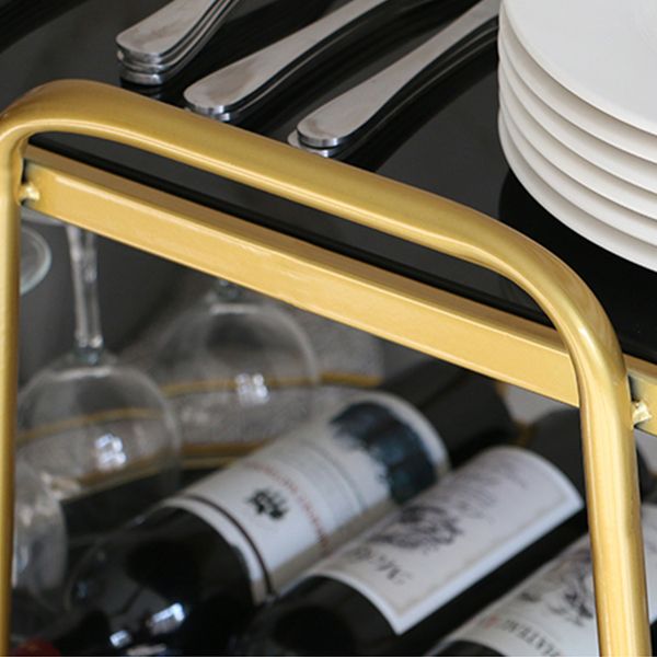 32.28"H Rolling Modern Prep Table Metal Prep Table for Dining Room