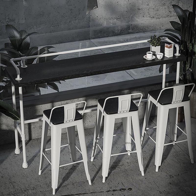 Industrial Rectangle Wood Bar Table 42-inch Height Water Pipe Pedestal Bistro Table Clearhalo 'Bar Furniture' 'Bar Tables' 'bar_tables' 'furn' 'furn_bar_tables' 'Furniture' 'Kitchen & Dining Furniture' 1200x1200_d65a8f03-7a9d-440a-ab1e-655924bd6cb7