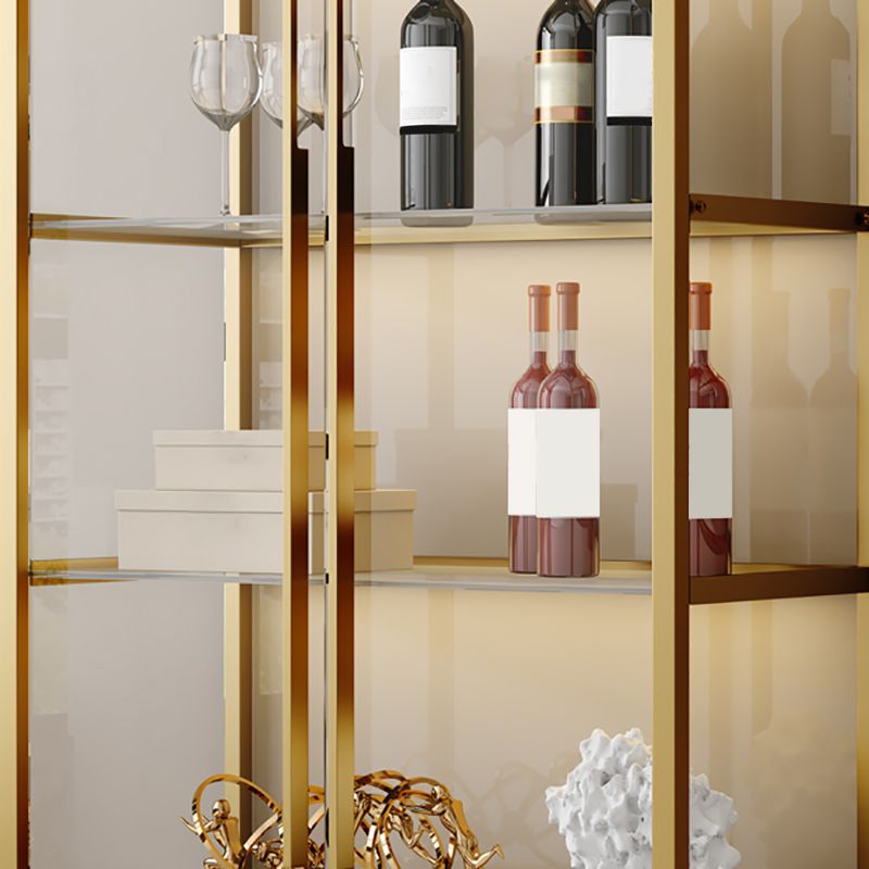 Glam Curio Curio Porte in vetro a buffet in metallo per camera da letto