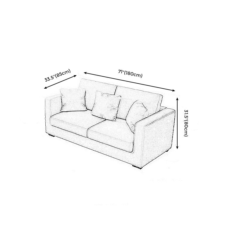 Living Room Square Arm Standard Sofa Contemporary Loose Back Couch Clearhalo 'furn' 'furn_sofas' 'Furniture' 'furniture_sofas' 'Living Room Furniture' 'Sofa' 'sofas' 1200x1200_d65c5bda-7429-4581-b7d0-017a01884ccb