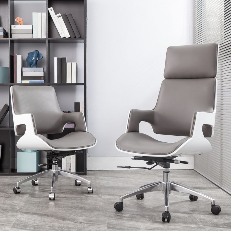 High / Mid Back Office Chair Grey Upholstered Desk Chair with Wheels Clearhalo 'furn' 'furn_office_chair' 'Furniture' 'Office Chairs' 'Office Furniture' 'office_chair' 1200x1200_d65f1725-222b-4473-a867-a094a1537321
