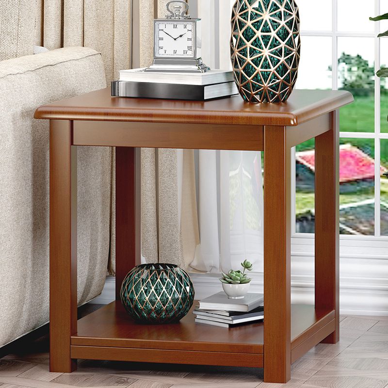 Square/round Coffee Table with Solid Wood Base with 4 Legs Cocktail Table Clearhalo 'Coffee & Accent Tables' 'End & Side Tables' 'end_side_table' 'end_side_tables' 'furn' 'furn_end_side_tables' 'Furniture' 'furniture_end_side_table' 'Living Room Furniture' 1200x1200_d65f616a-67a4-479c-bca5-93d5efae7062