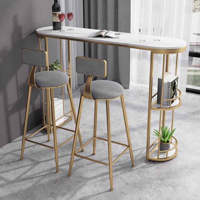 Stone Bar Dining Table Glam Oval Bar Table with Sled Base for Dining Room Clearhalo 'Bar Furniture' 'Bar Tables' 'bar_tables' 'furn' 'furn_bar_tables' 'Furniture' 'furniture_bar_tables' 'Kitchen & Dining Furniture' 1200x1200_d661cb55-e268-4caf-a58d-771e70dd3d7a