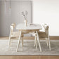 Juego de comedor moderno de piedra redonda con muebles de 1/4/5/7 piezas en blanco