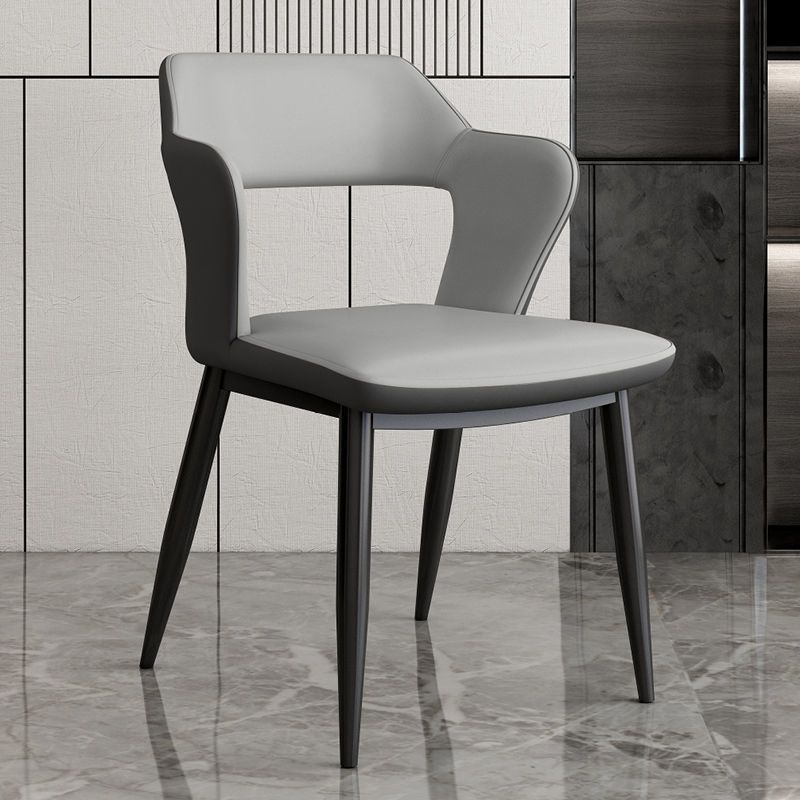 Contemporary Linen Dining Chair Open Back Dining Side Furniture in Matte Finish for Home Clearhalo 'Dining Chairs' 'Dining Tables & Seating' 'dining_chair' 'furn' 'furn_dining_chair' 'Furniture' 'Kitchen & Dining Furniture' 1200x1200_d663599a-1b74-4d2e-9935-3378a6d5bb0a