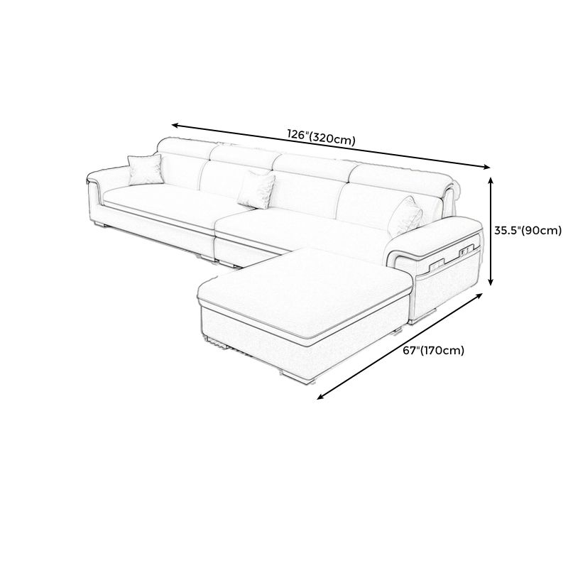 Fabric Pillow Top Arm Sectional Sofa 35.43"High Cushion Back Sofa with Storage Clearhalo 'furn' 'furn_sectionals' 'Furniture' 'furniture_sectionals' 'Living Room Furniture' 'Sectionals' 1200x1200_d6639f89-cfe1-4ac8-b22d-bb6e95cf452e