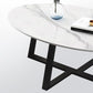 Slate Oval Coffee Table Cross Legs Single Table for Living Room Clearhalo 'Coffee & Accent Tables' 'Coffee Tables' 'coffee_tables' 'furn' 'furn_coffee_tables' 'Furniture' 'Living Room Furniture' 1200x1200_d6646fb5-866c-409d-92ab-fd36a0da7e7c
