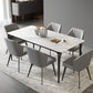 Stone Top Dining Table Traditional Luxury Dining Table with 4 Legs
