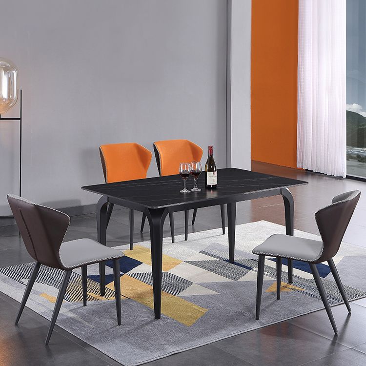 Modern Metal Dining Armless Chair Wingback Side Chair for Restaurant Use Clearhalo ' kitchen&dining_furn' 'Dining Chairs' 'Dining Tables & Seating' 'dining_chair' 'furn' 'furn_dining_chair' 'Furniture' 'furniture_dining_chair' 'Kitchen & Dining Furniture' 'kitchen' 1200x1200_d665fd75-e216-4b8d-b9eb-2142d1075d31