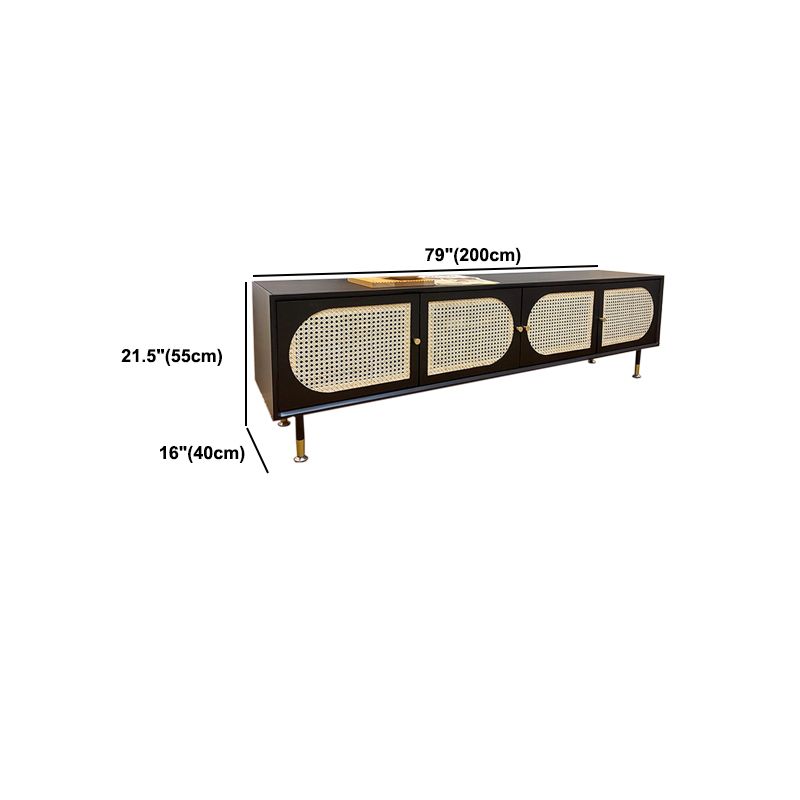 Console traditionnelle de stand de télévision noire