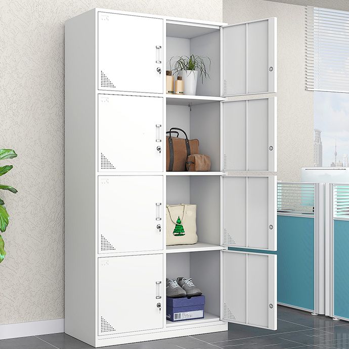 Contemporary Steel Storage Cabinet Hinged Wardrobe Armoire for Home Clearhalo 'Armoires & Wardrobes' 'armoires_wardrobes' 'Bedroom Furniture' 'furn' 'furn_armoires_wardrobes' 'Furniture' 1200x1200_d666f218-a370-4fba-856c-e24b8afa1d8f