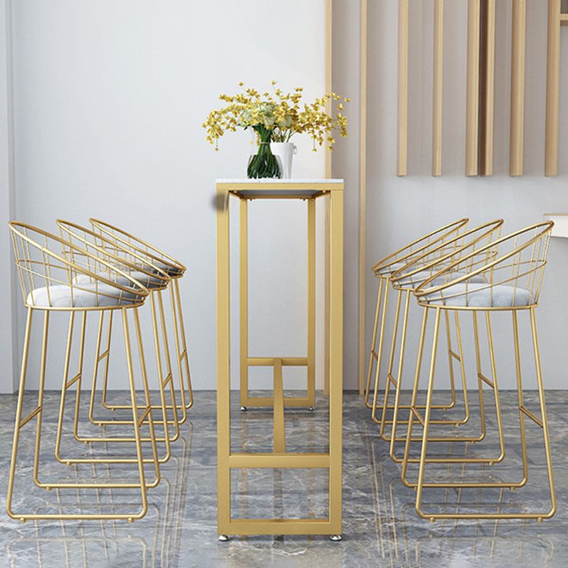 Glam Style Rectangle Bar Table 1/2/5/7 Pieces Faux Marble Counter Table Clearhalo 'Bar Furniture' 'furn' 'furn_home_bar_bar_sets' 'Furniture' 'Home Bars & Bar Sets' 'home_bar_bar_sets' 'Kitchen & Dining Furniture' 1200x1200_d66770bb-0c85-4f90-a9ed-96e513133af6