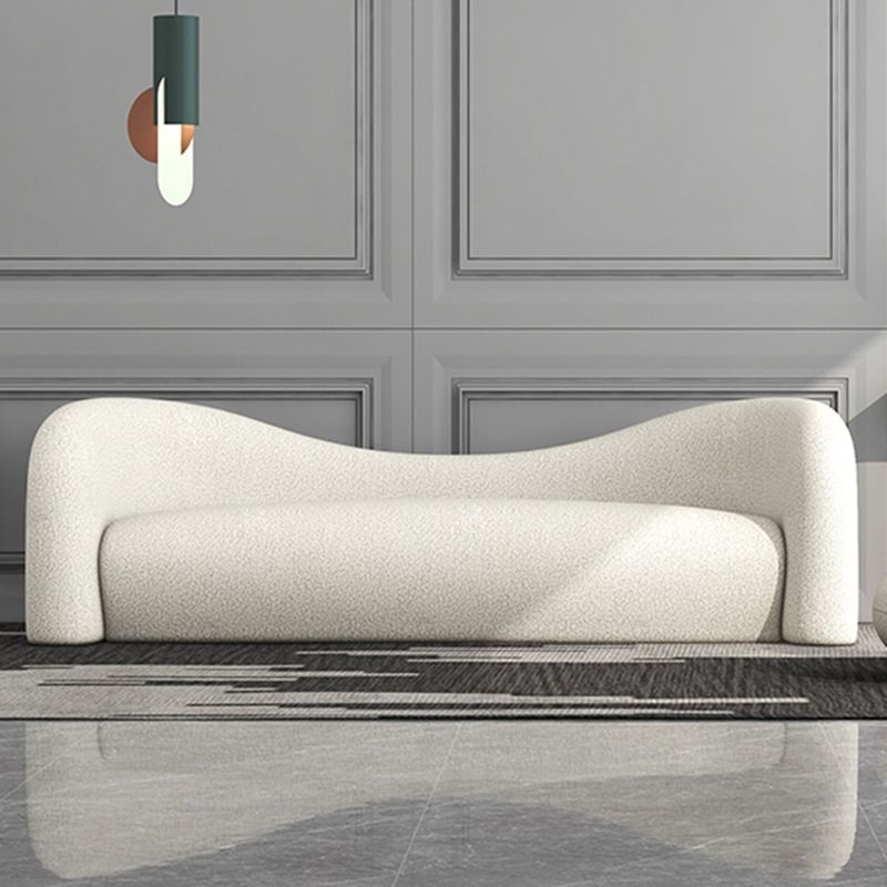 Modern Style Curved Sofa with Pillows Sloped Armed Sofa in White Clearhalo 'furn' 'furn_sofas' 'Furniture' 'Living Room Furniture' 'Sofa' 'sofas' 1200x1200_d6677dff-3fff-4e37-8149-1468d55d4bc6