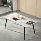 Polished Finish Dinette Table with Metal Legs Stone Top Indoor Dining Table Clearhalo 'Dining Tables & Seating' 'Dining Tables' 'dining_table' 'furn' 'furn_dining_table' 'Furniture' 'Kitchen & Dining Furniture' 1200x1200_d667efb0-ada8-4a6b-a4a8-6c59074e5f23