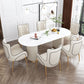Oval Double Pedestal Contemporary Dining Table White Fixed Table of Sintered Stone Clearhalo ' dining_table' 'Dining Tables & Seating' 'Dining Tables' 'furn' 'furn_dining_table' 'Furniture' 'furniture_dining_table' 'Kitchen & Dining Furniture' 'kitchen&dining_furn' 'kitchen' 'kitchen_dining_table' 1200x1200_d6685338-d665-41c5-a646-4df8f5062930
