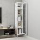 Scandinavian Standard Bookcase Metal Closed Back Bookshelf with Door Clearhalo 'Bookcases' 'furn' 'furn_bookcases' 'Furniture' 'furniture_bookcases' 'Office Furniture' 1200x1200_d668d825-a677-44d0-9d51-c66bc3d8abec