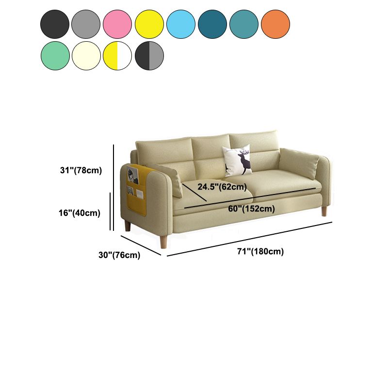 Living Room Contemporary Sewn Pillow Back Pillow Top Arm Sofa