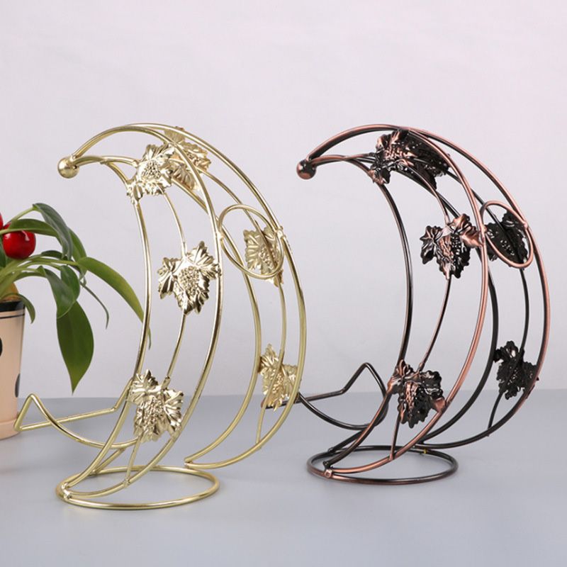 Glam Metal Wine Bottle Rack Countertop Bottle Holder for Living Room Clearhalo 'furn' 'furn_wine_racks' 'Furniture' 'Kitchen & Dining Furniture' 'Wine Racks' 'wine_racks' 1200x1200_d66abcd8-0f86-4f40-ab9d-a378cd639526