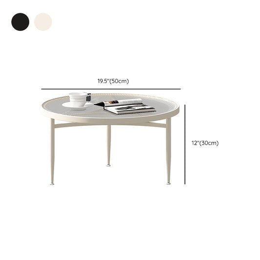Minimalism 4 Legs Coffee Table Glass Top Coffee Cocktail Table with Shelf Clearhalo 'Coffee & Accent Tables' 'Coffee Tables' 'coffee_tables' 'furn' 'furn_coffee_tables' 'Furniture' 'Living Room Furniture' 1200x1200_d66b9940-a99e-4912-9434-dd3550066a48