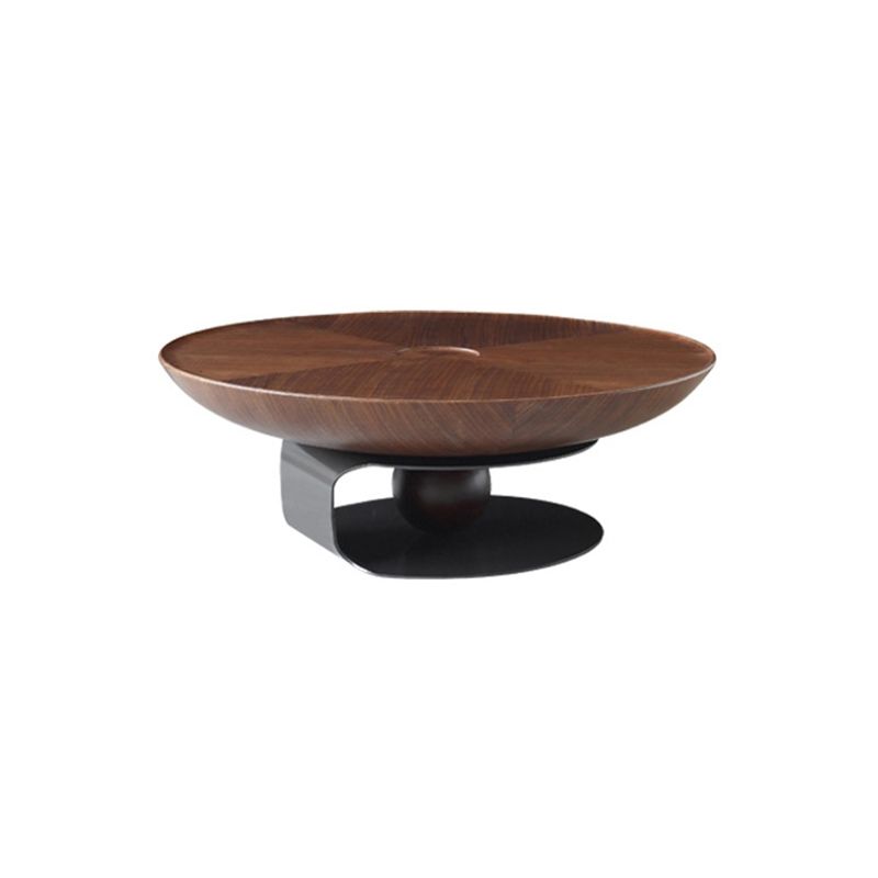 Ronde vierkante blokbasis hout/glas moderne stijl salontafel