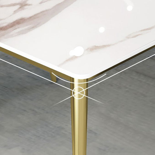 Modern Rectangle Dining Set 1/2/5 Pieces Stone Top Indoor Dinette Set with Gold Base Clearhalo 'Dining Room Sets' 'Dining Tables & Seating' 'dining_room_set' 'furn' 'furn_dining_room_set' 'Furniture' 'Kitchen & Dining Furniture' 1200x1200_d66ca2f8-6bdb-4d15-9c3d-b7a6d3931130